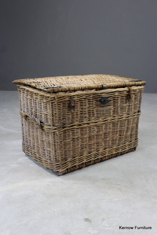 Large Antique Willow Basket - Kernow Furniture