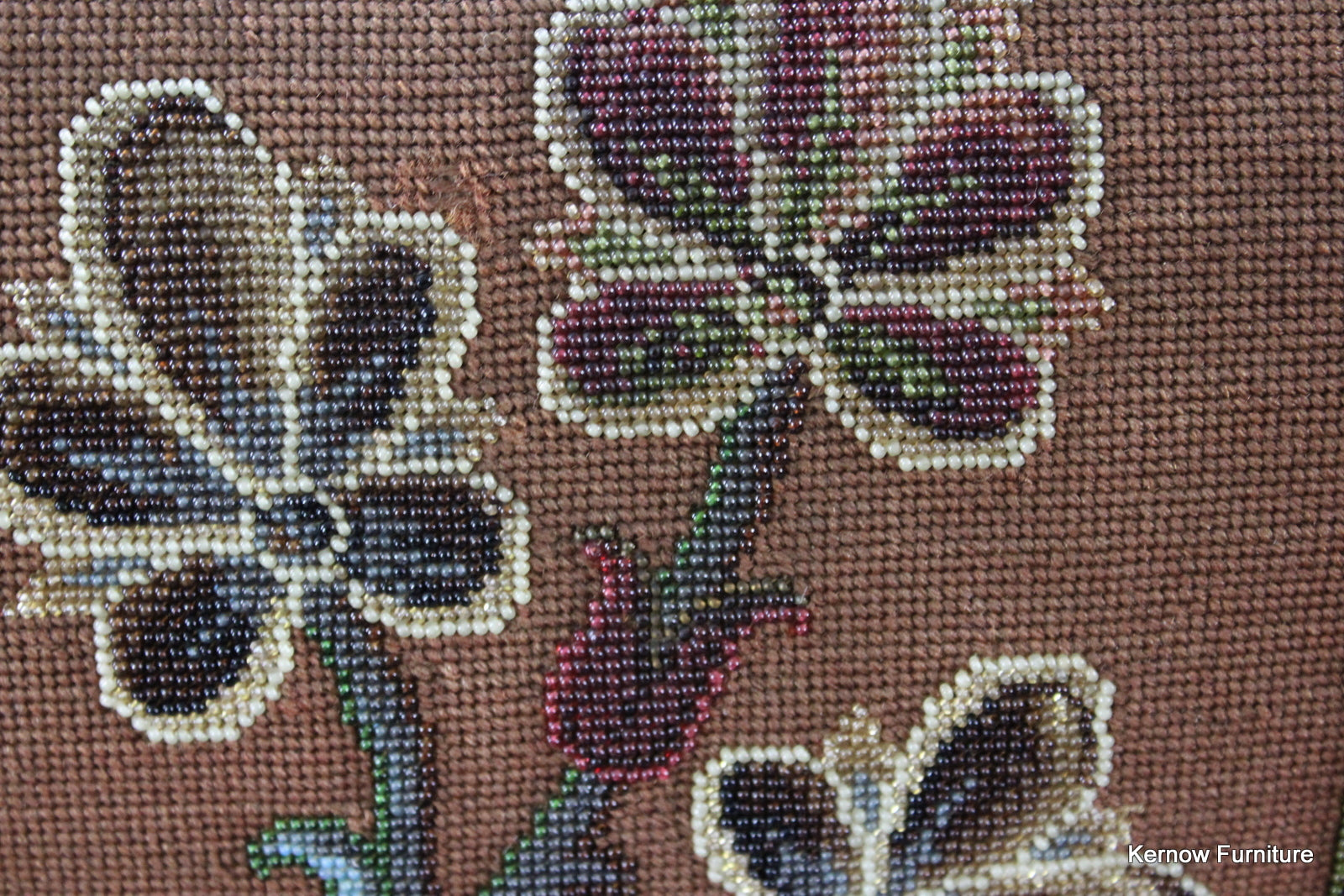 Antique Rosewood Beaded Tapestry Prie Dieu - Kernow Furniture