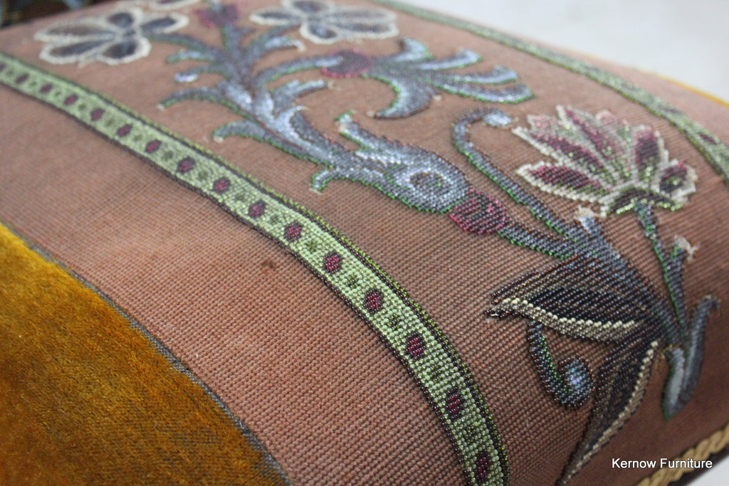 Antique Rosewood Beaded Tapestry Prie Dieu - Kernow Furniture