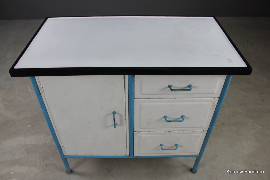 Vintage Enamel Kitchen Cupboard - Kernow Furniture