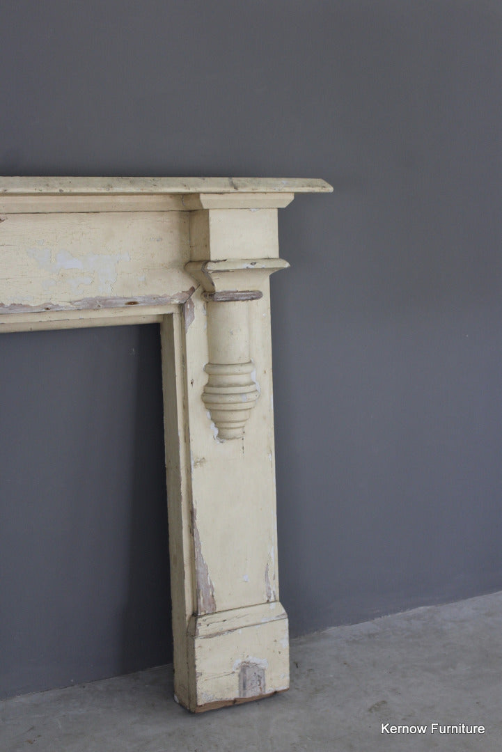 Antique Painted Pine Fire Surround - Kernow Furniture