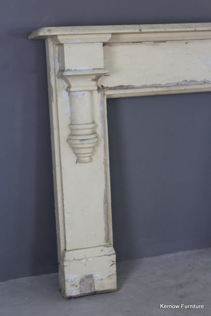 Antique Painted Pine Fire Surround - Kernow Furniture