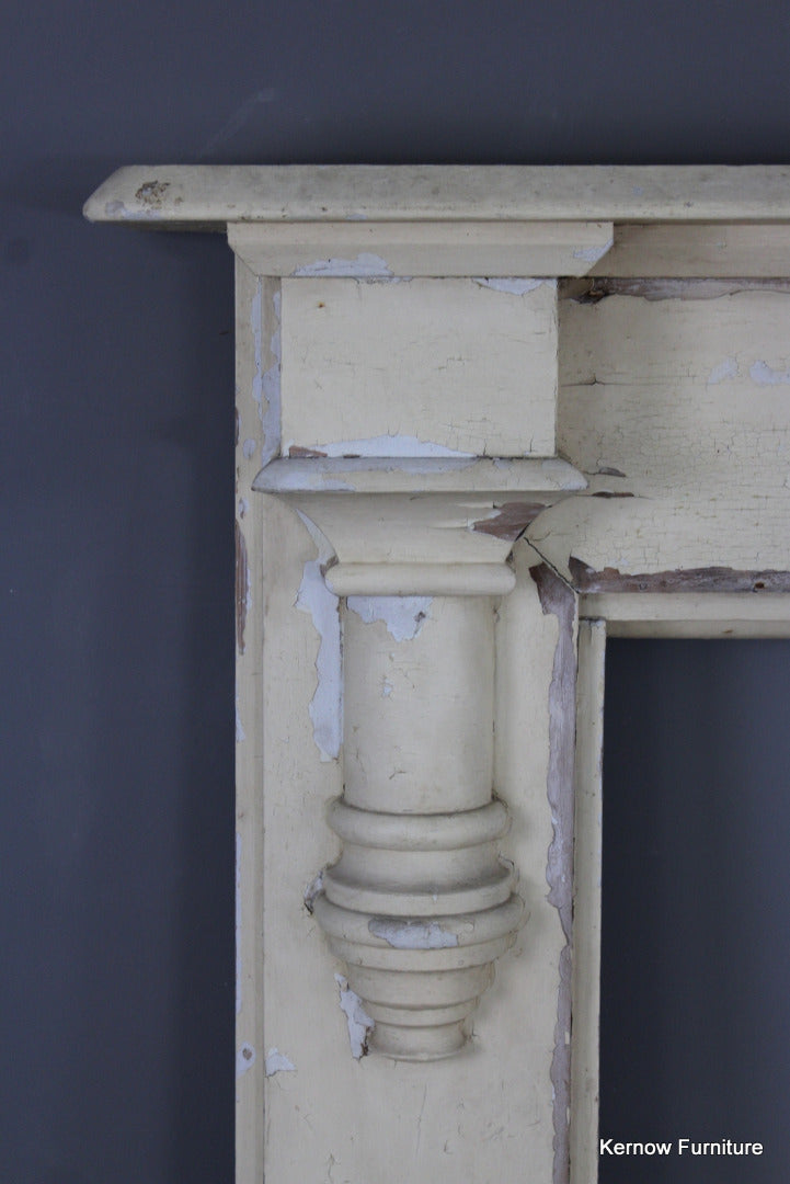 Antique Painted Pine Fire Surround - Kernow Furniture