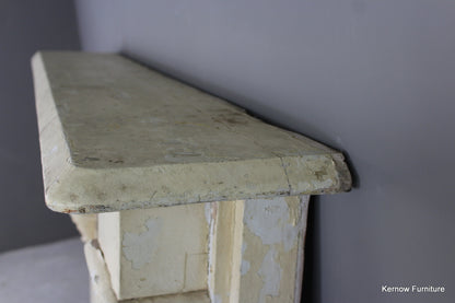 Antique Painted Pine Fire Surround - Kernow Furniture