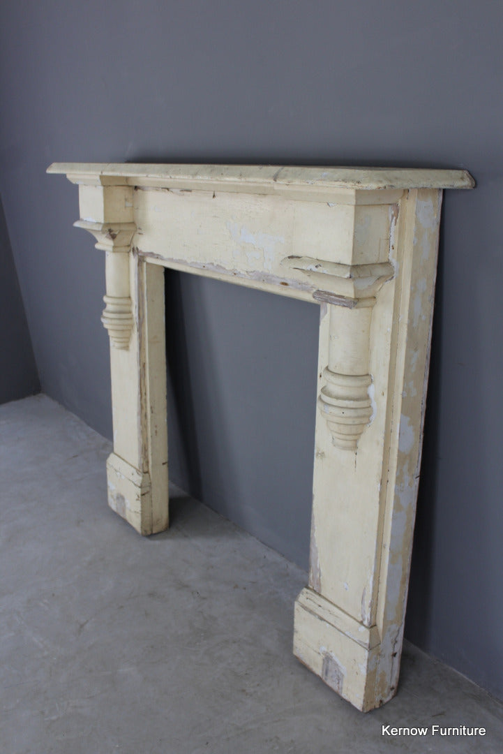 Antique Painted Pine Fire Surround - Kernow Furniture