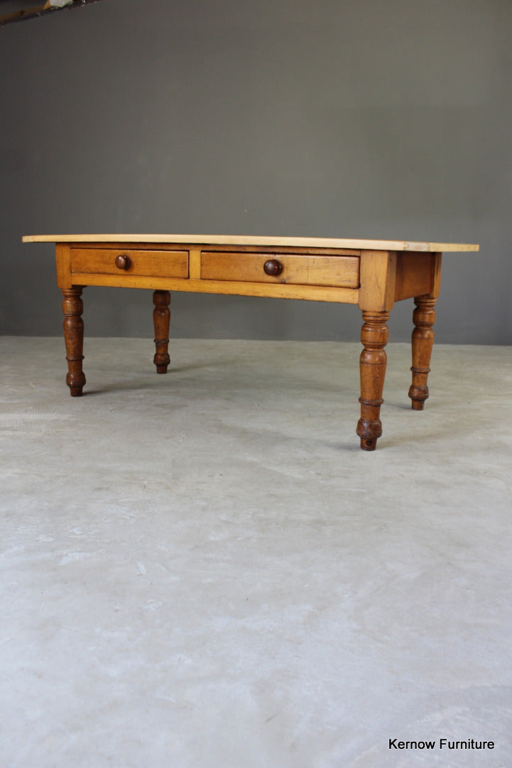 Antique Pine Kitchen Table - Kernow Furniture