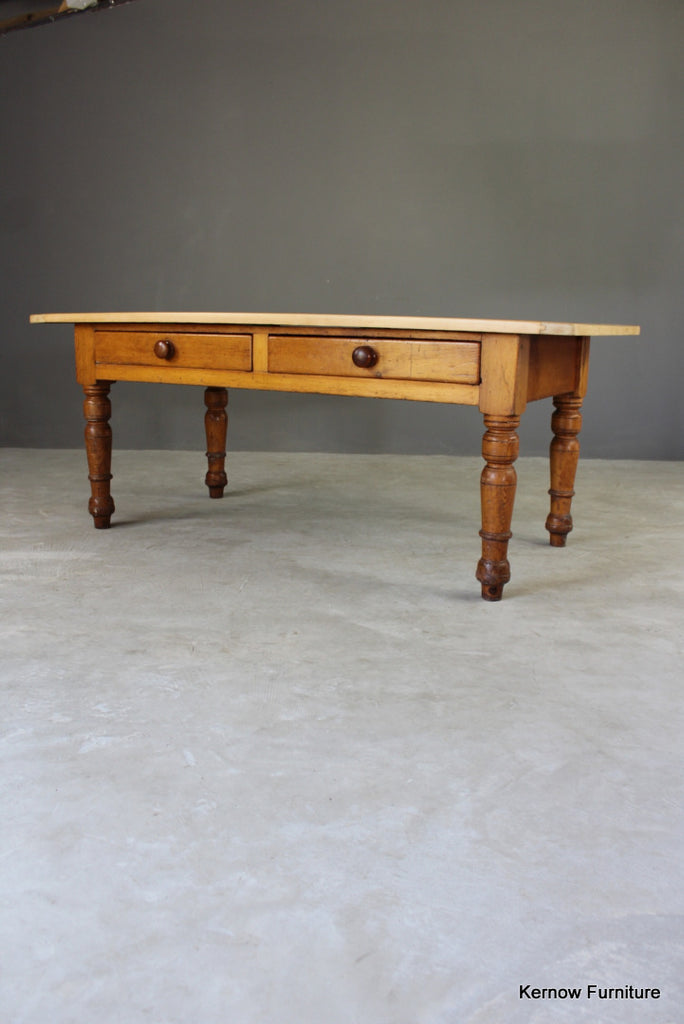 Antique Pine Kitchen Table - Kernow Furniture