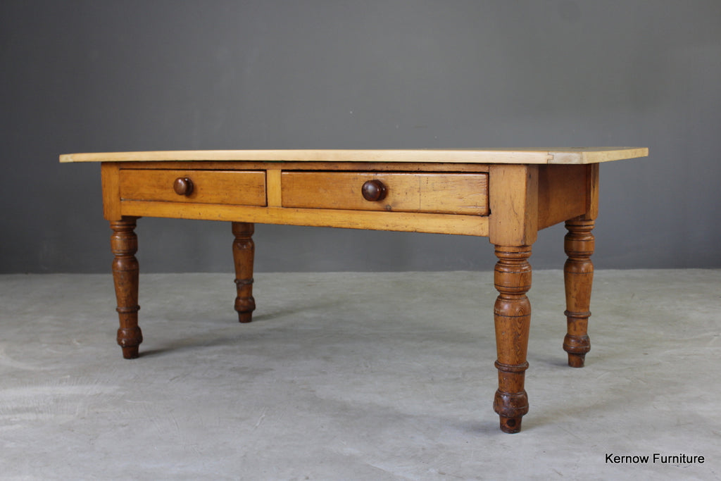 Antique Pine Kitchen Table - Kernow Furniture