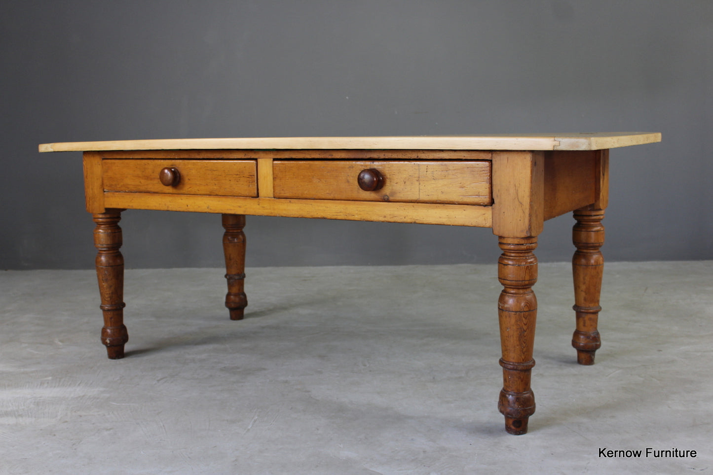 Antique Pine Kitchen Table - Kernow Furniture