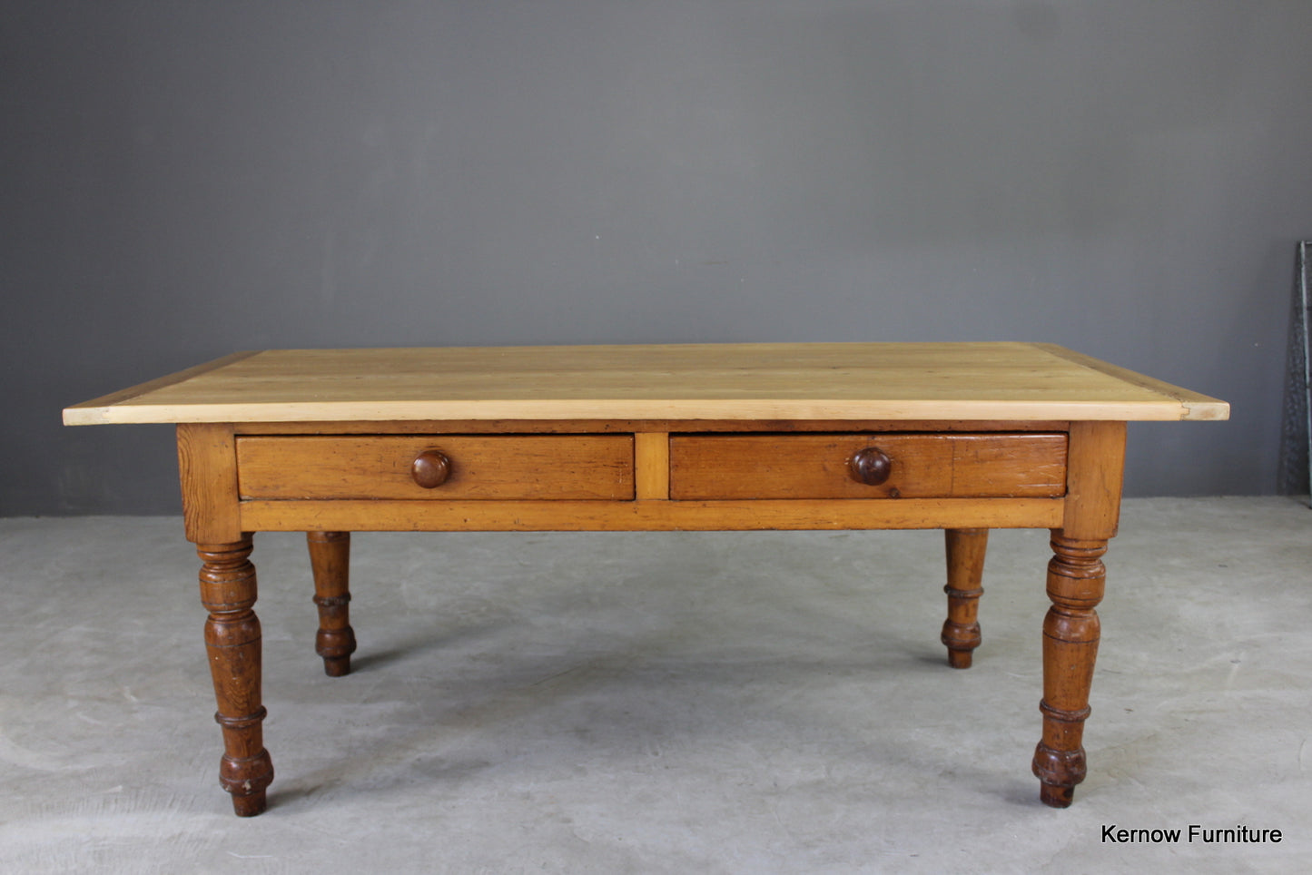 Antique Pine Kitchen Table - Kernow Furniture