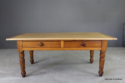 Antique Pine Kitchen Table - Kernow Furniture