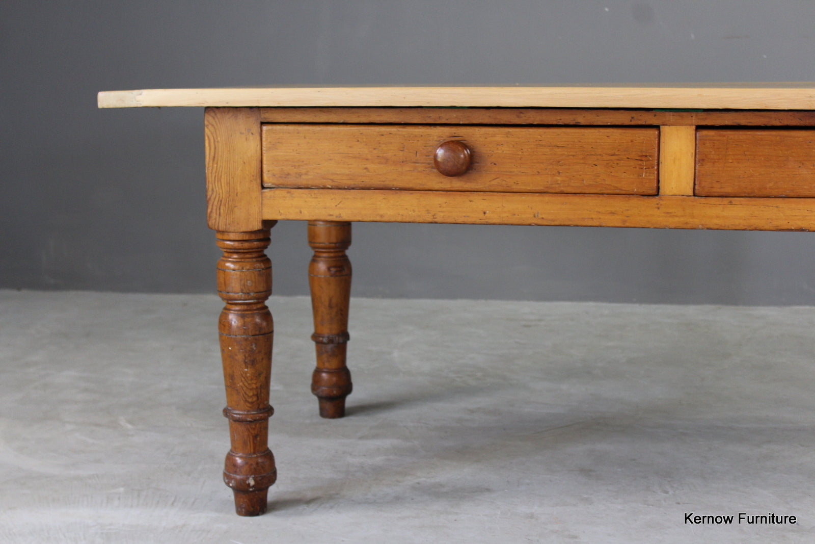 Antique Pine Kitchen Table - Kernow Furniture