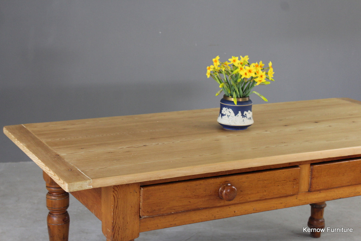 Antique Pine Kitchen Table - Kernow Furniture