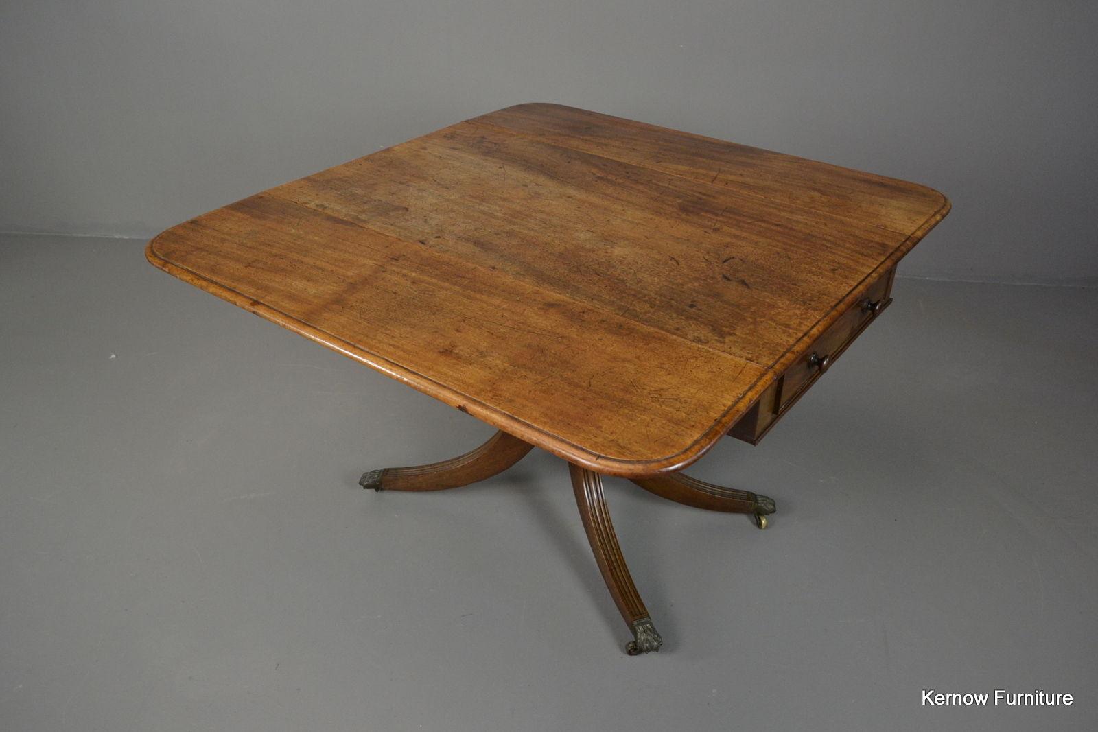 Antique Mahogany Drop Leaf Centre Table - Kernow Furniture
