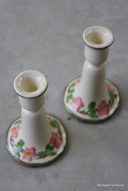 Vintage Floral Candlesticks - Kernow Furniture