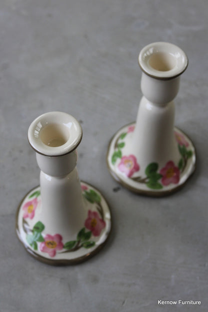 Vintage Floral Candlesticks - Kernow Furniture