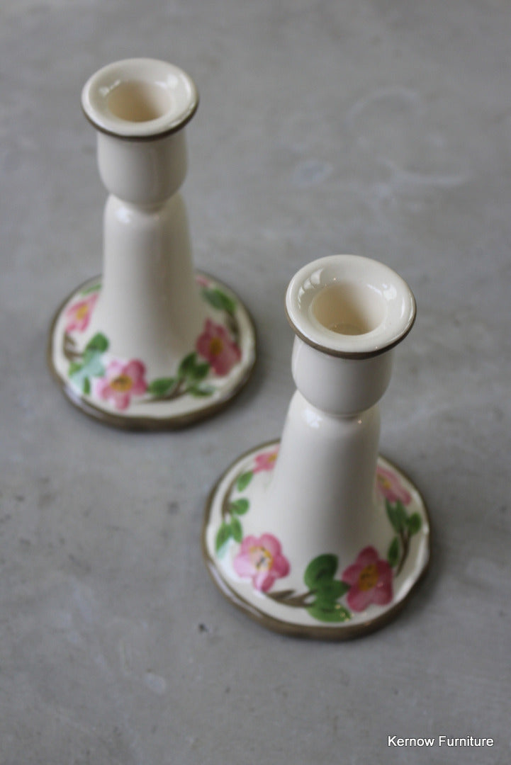 Vintage Floral Candlesticks - Kernow Furniture