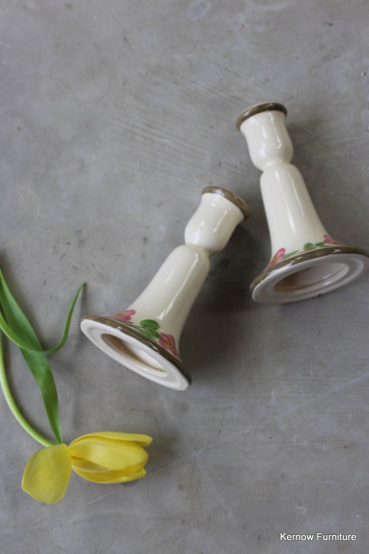 Vintage Floral Candlesticks - Kernow Furniture