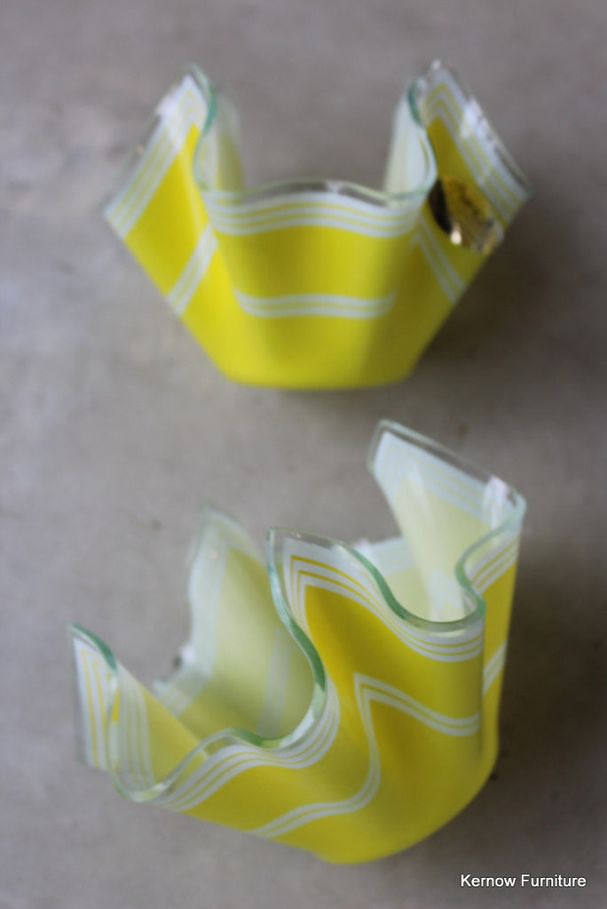 Pair Yellow Chance Glass Handkerchiefs - Kernow Furniture