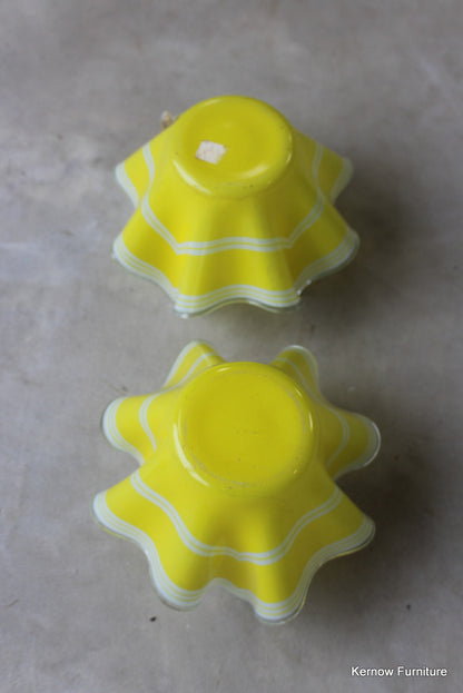 Pair Yellow Chance Glass Handkerchiefs - Kernow Furniture