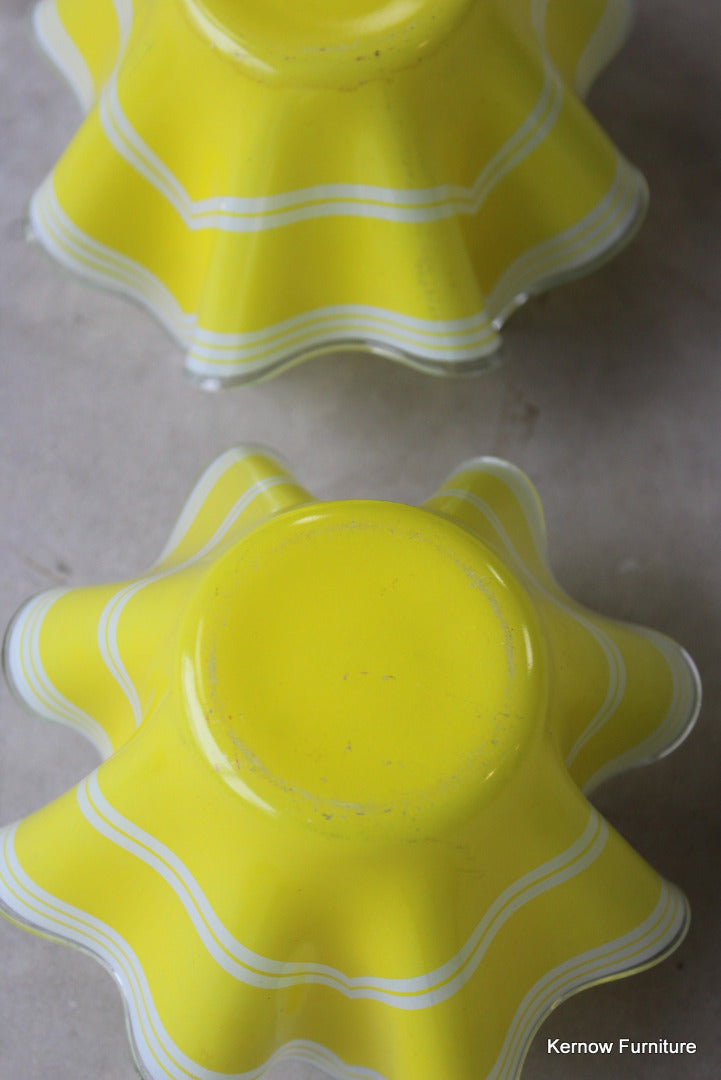 Pair Yellow Chance Glass Handkerchiefs - Kernow Furniture