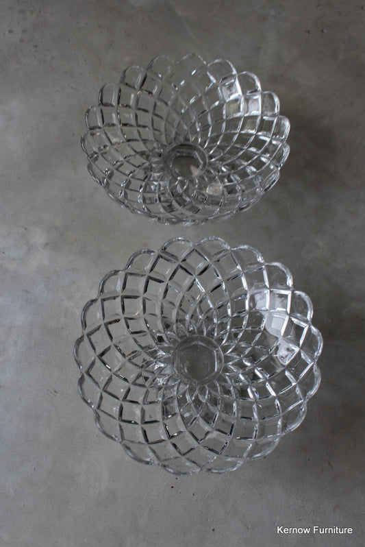 Pair Vintage Pressed Glass Compote - Kernow Furniture