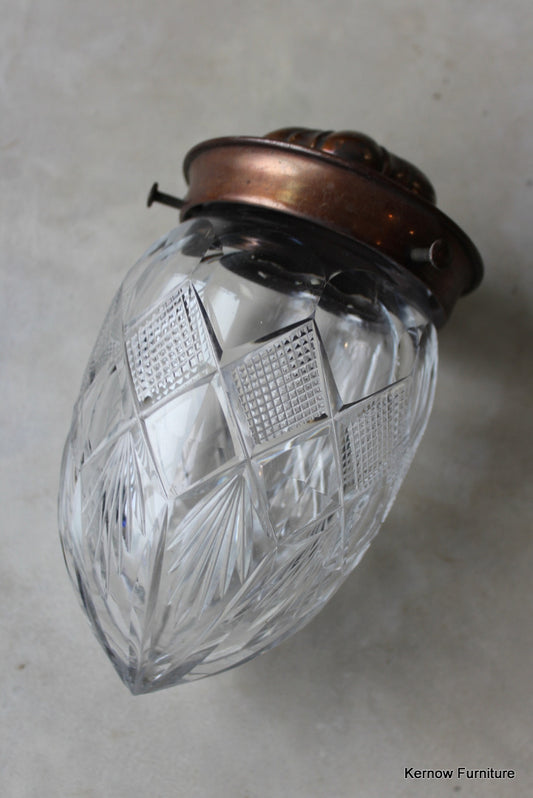 Copper Cut Glass Small Ceiling Light - Kernow Furniture