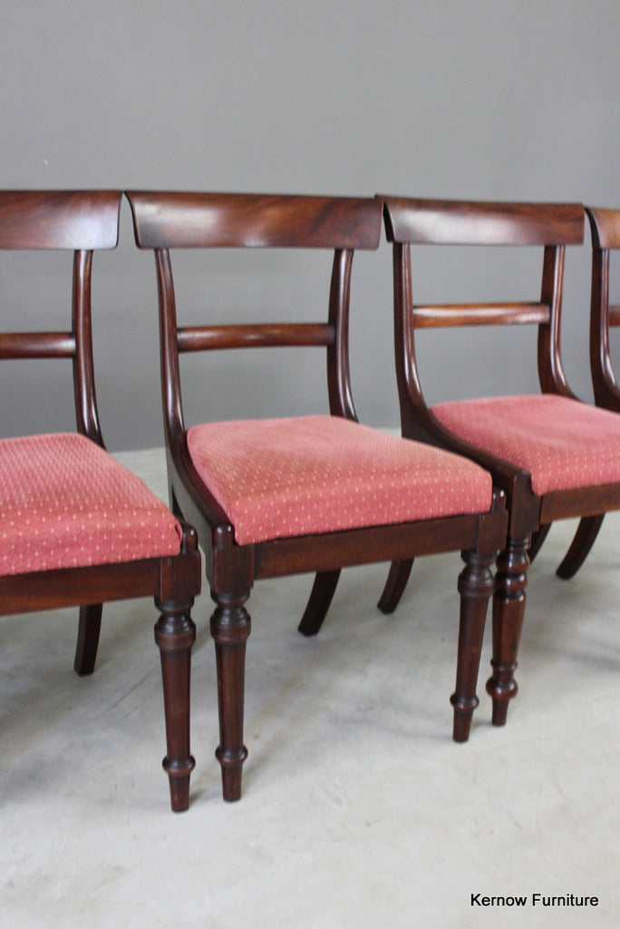 6 Antique Mahogany Bar Back Dining Chairs - Kernow Furniture