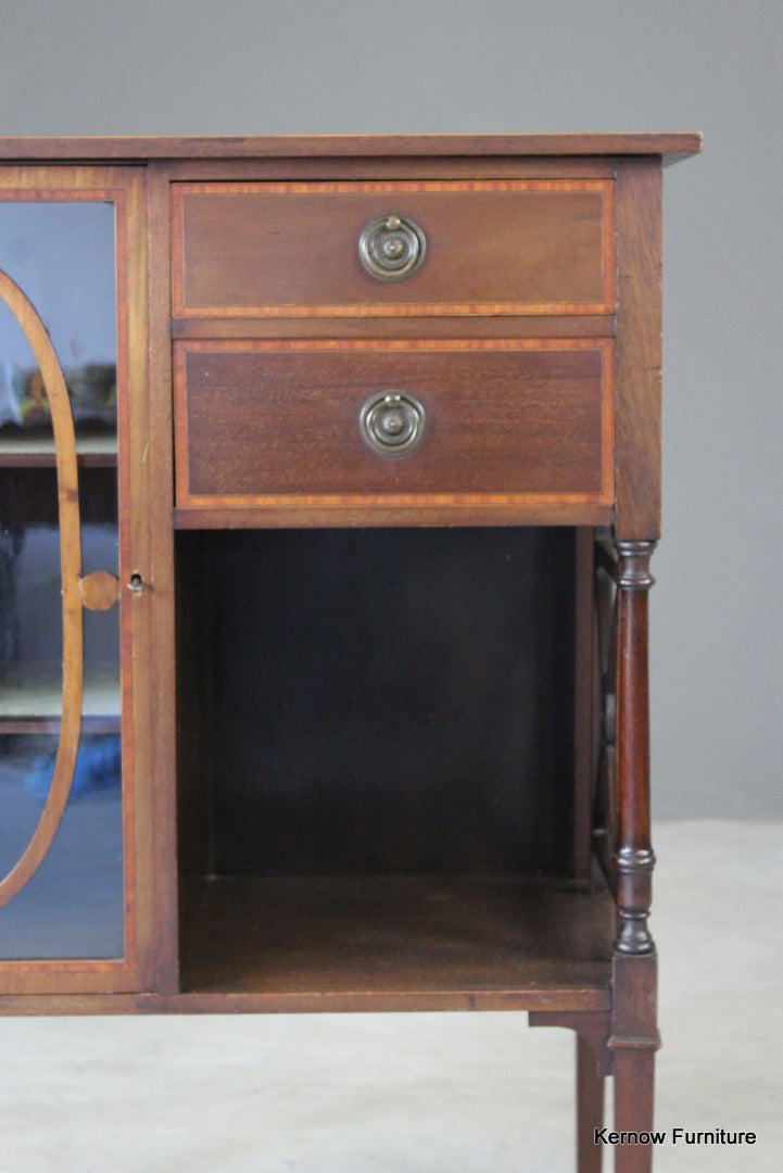 Edwardian Inlaid Mahogany Side Cabinet - Kernow Furniture