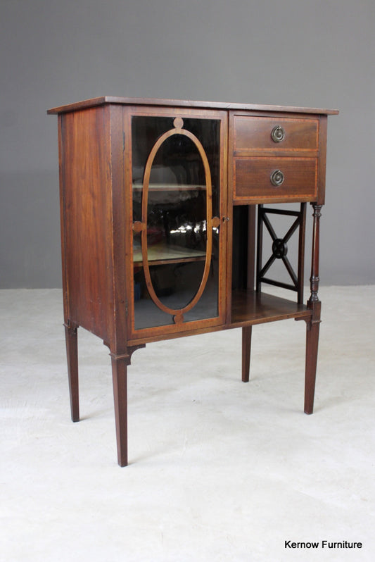 Edwardian Inlaid Mahogany Side Cabinet - Kernow Furniture