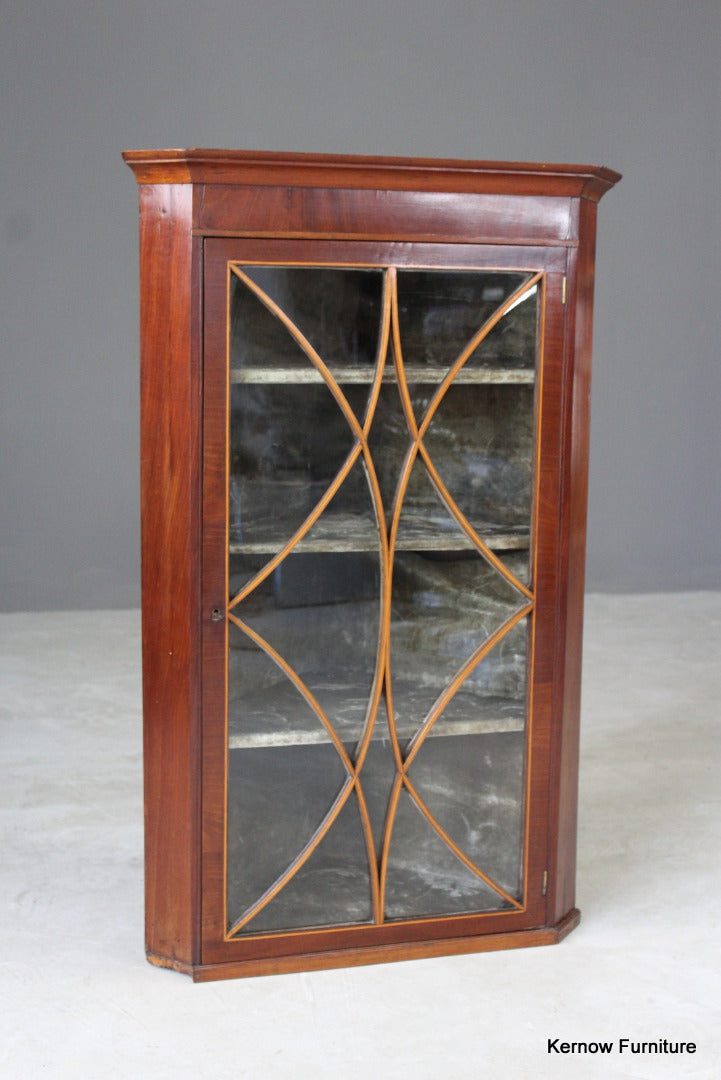 Antique Astragal Glazed Corner Cabinet - Kernow Furniture