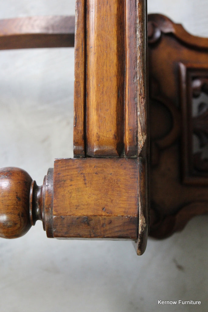 Pair Victorian Oak Hall Chairs - Kernow Furniture