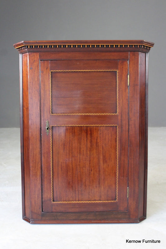 Antique Mahogany Hanging Corner Cupboard - Kernow Furniture