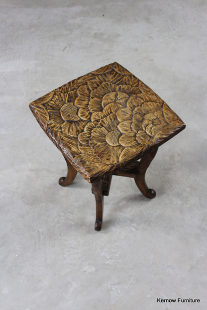 Carved Oriental Side Table - Kernow Furniture