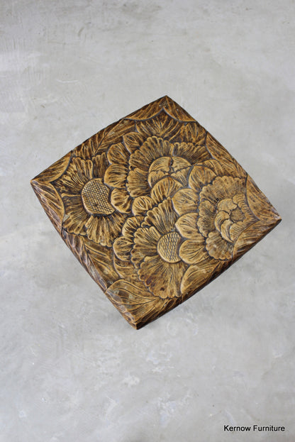 Carved Oriental Side Table - Kernow Furniture