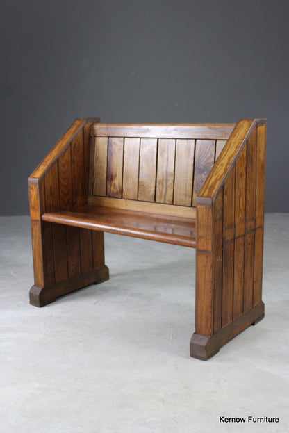 Small Pitch Pine Pew - Kernow Furniture