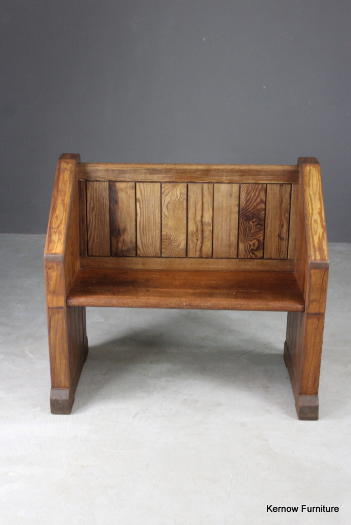 Small Pitch Pine Pew - Kernow Furniture