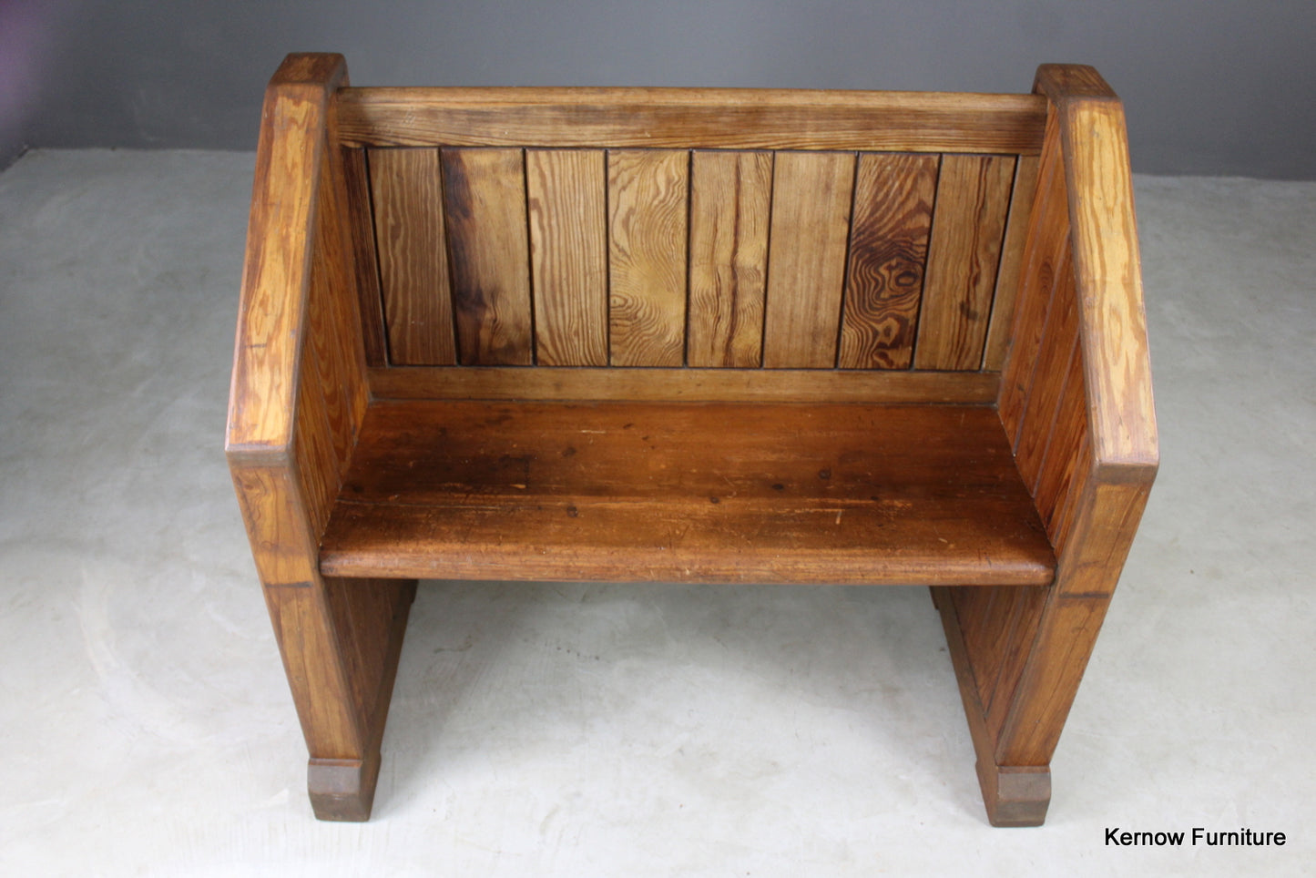 Small Pitch Pine Pew - Kernow Furniture