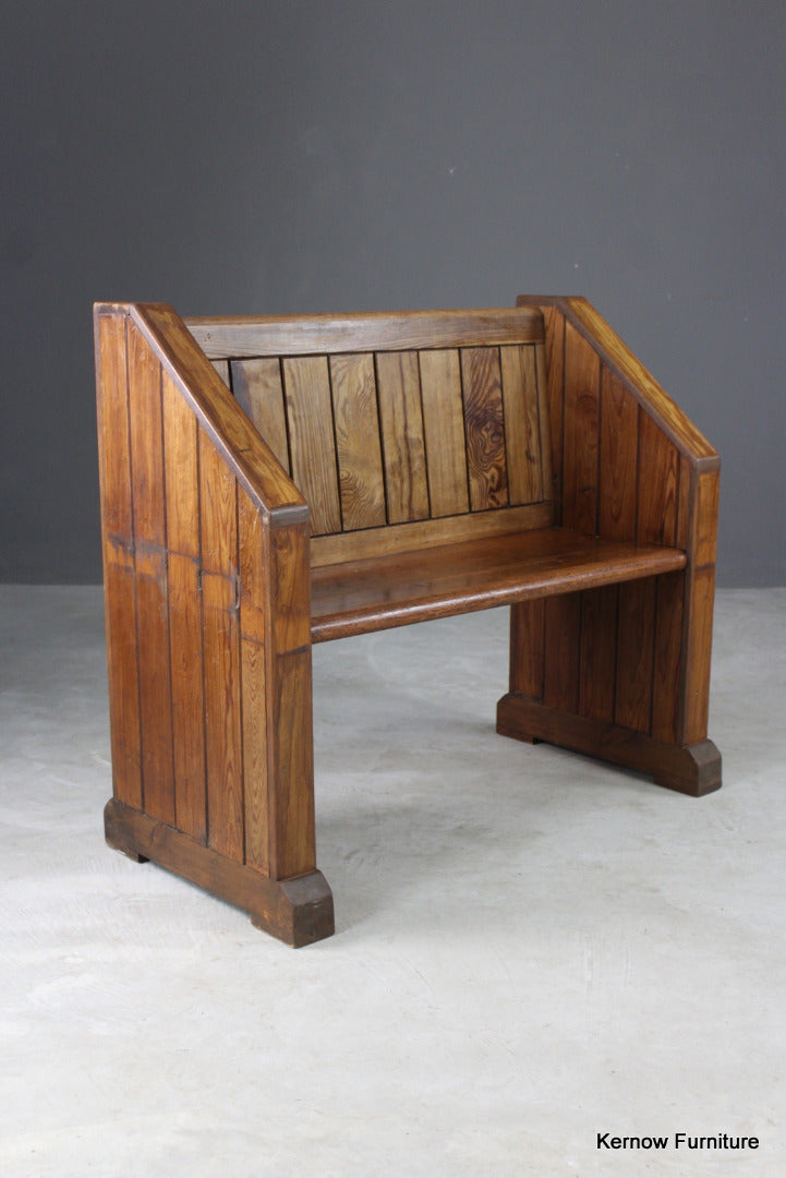 Small Pitch Pine Pew - Kernow Furniture