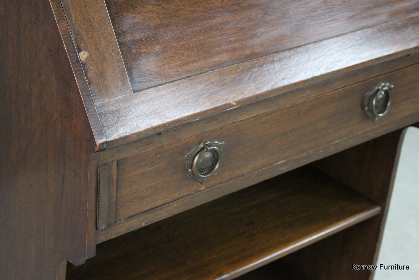 Arts & Crafts Oak Bureau Bookcase - Kernow Furniture