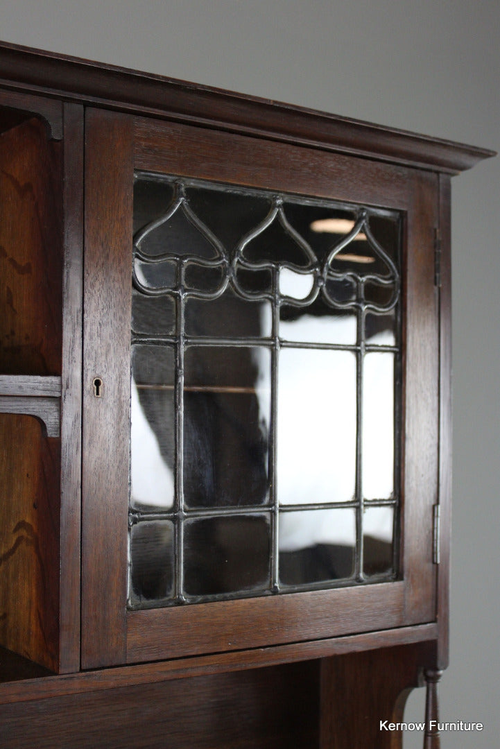 Arts & Crafts Oak Bureau Bookcase - Kernow Furniture