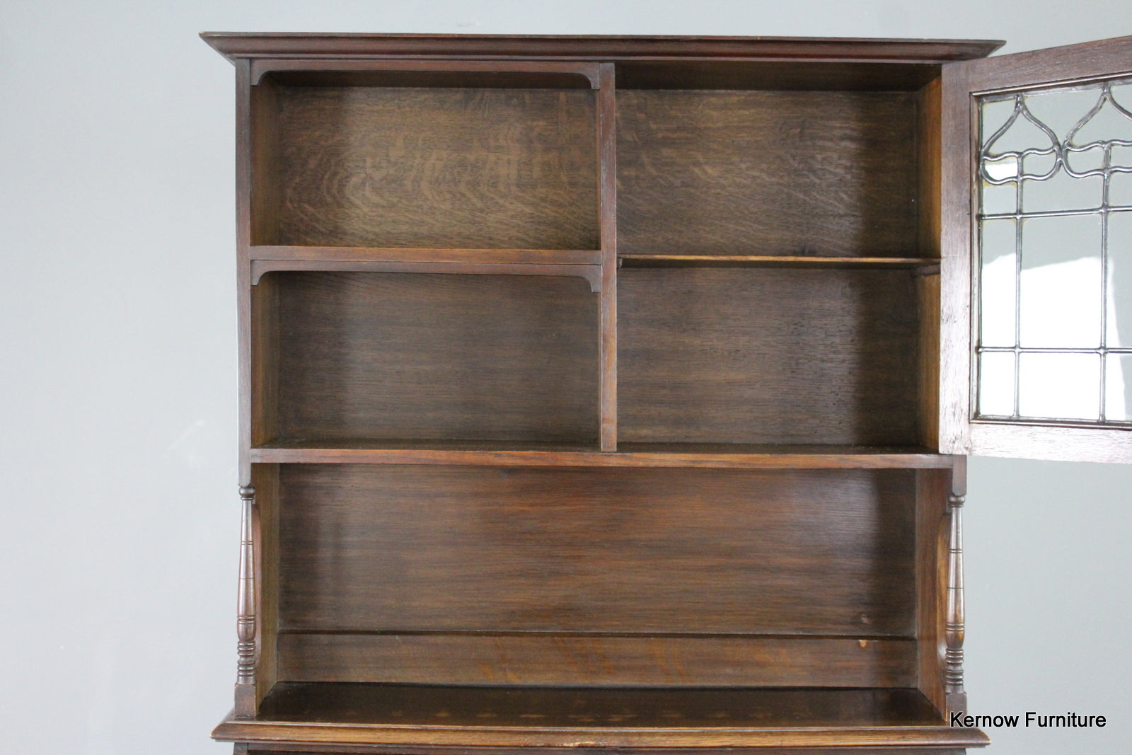 Arts & Crafts Oak Bureau Bookcase - Kernow Furniture