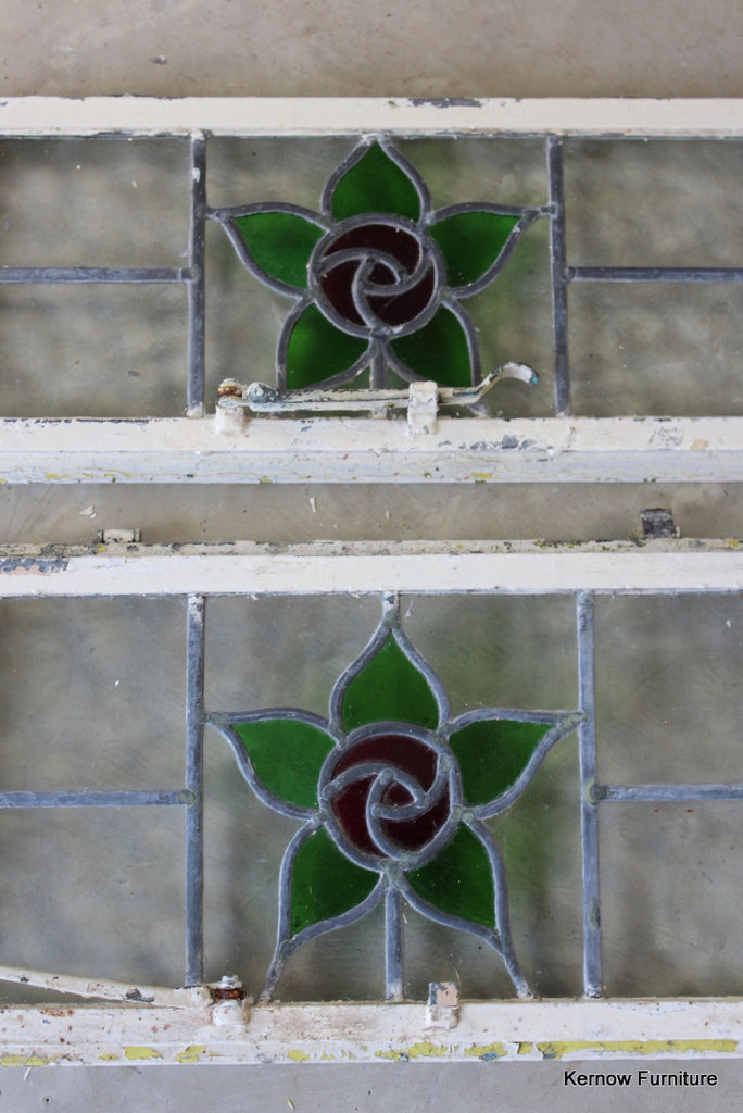 Pair Reclaimed Stained Glass Windows - Kernow Furniture