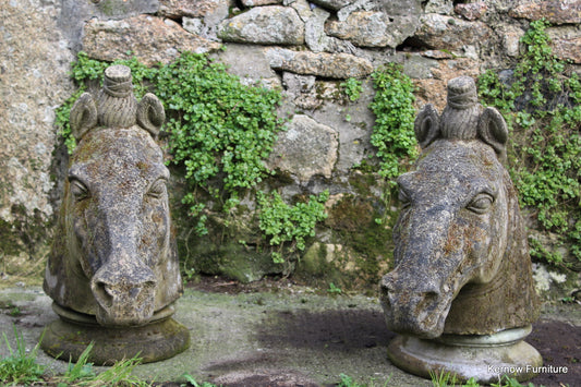 Pair Horse Head Finials - Kernow Furniture