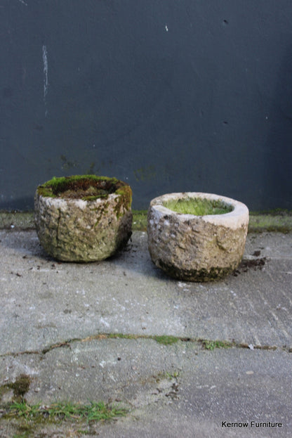 Pair Reconstituted Stone Planters - Kernow Furniture