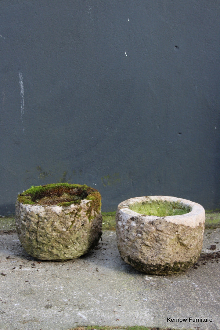 Pair Reconstituted Stone Planters - Kernow Furniture