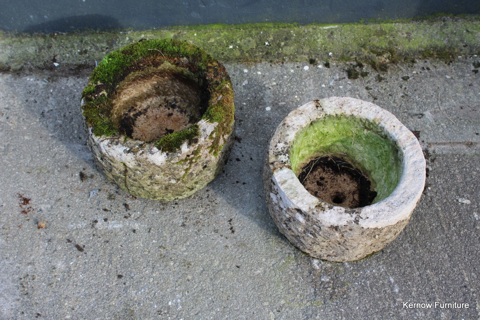 Pair Reconstituted Stone Planters - Kernow Furniture