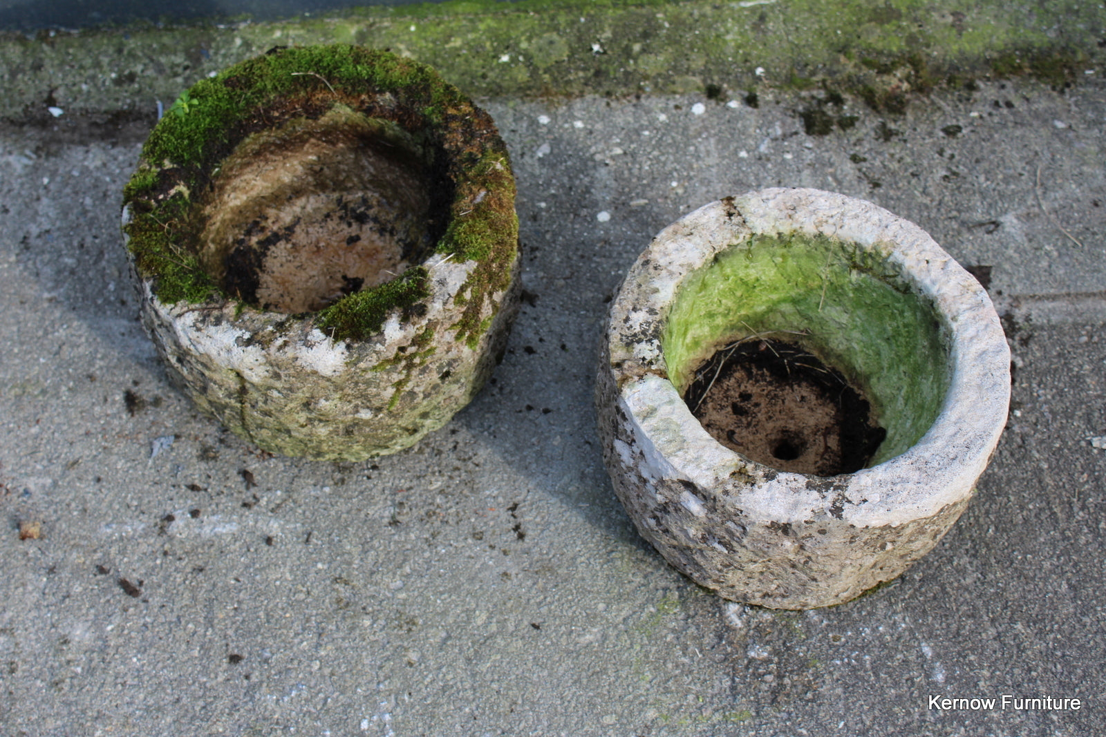 Pair Reconstituted Stone Planters - Kernow Furniture