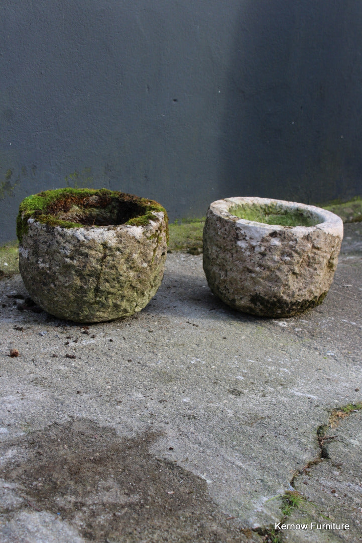 Pair Reconstituted Stone Planters - Kernow Furniture