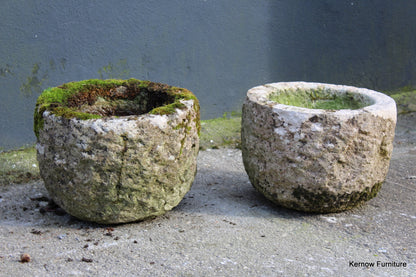 Pair Reconstituted Stone Planters - Kernow Furniture